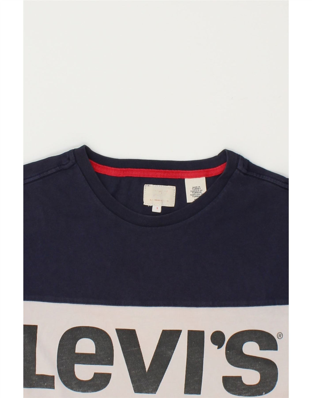 LEVI'S Mens Graphic T-Shirt Top Small Multicoloured Colourblock Cotton Vintage Levi's and Second-Hand Levi's from Messina Hembry 