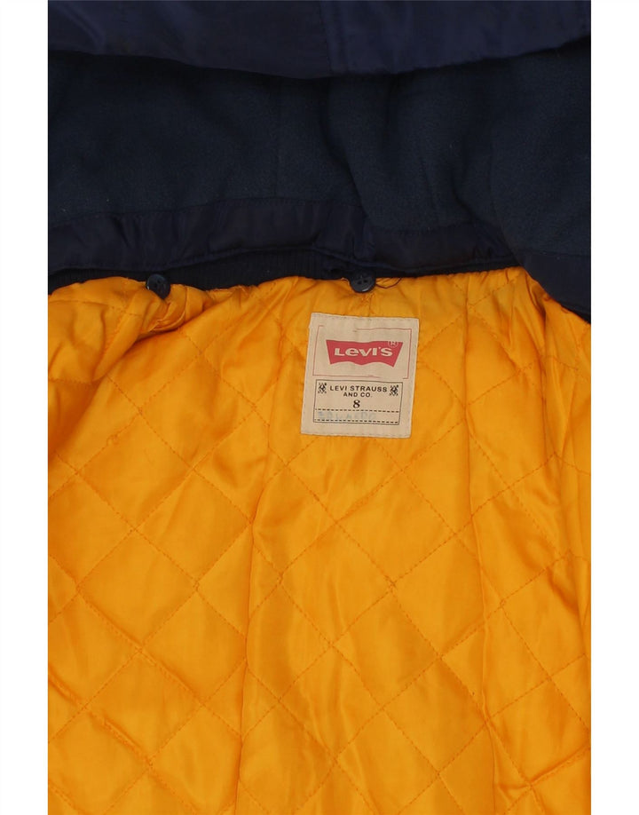 Levi's Boys Graphic Hooded Padded Jacket 7-8 Years Navy Blue Polyester