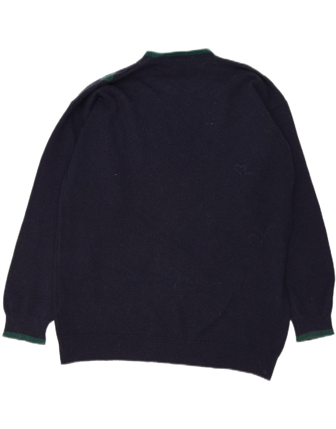 MARKS & SPENCER Womens Crew Neck Jumper Sweater UK 14 Large Navy Blue Vintage Marks & Spencer and Second-Hand Marks & Spencer from Messina Hembry 