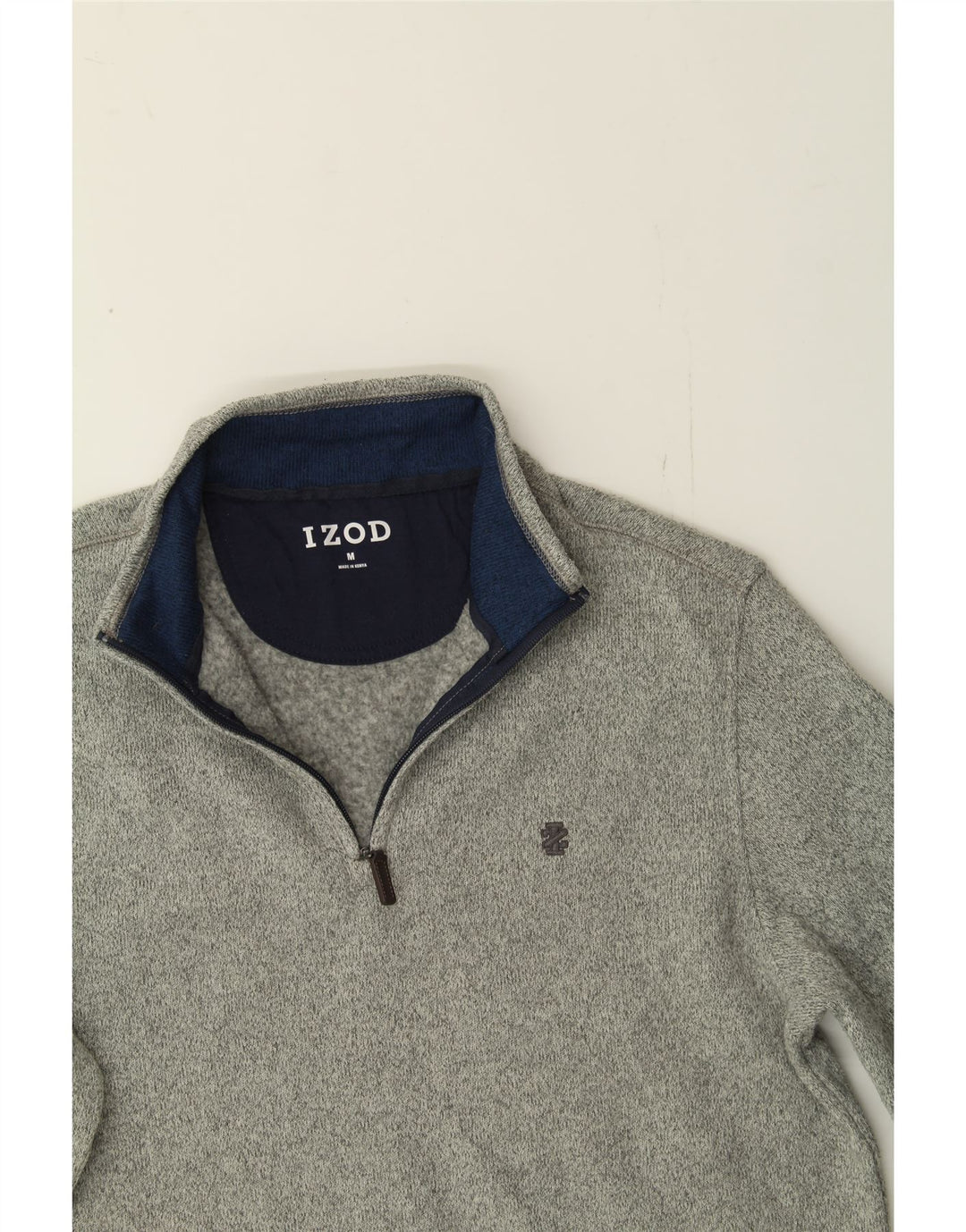 IZOD Mens Zip Neck Pullover Tracksuit Top Medium Grey Polyester Vintage Izod and Second-Hand Izod from Messina Hembry 