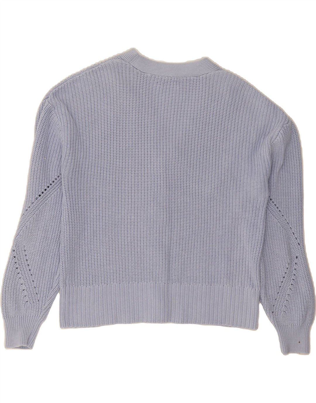 MARKS & SPENCER Womens Cardigan Sweater UK 16 Large Blue Cotton Vintage Marks & Spencer and Second-Hand Marks & Spencer from Messina Hembry 