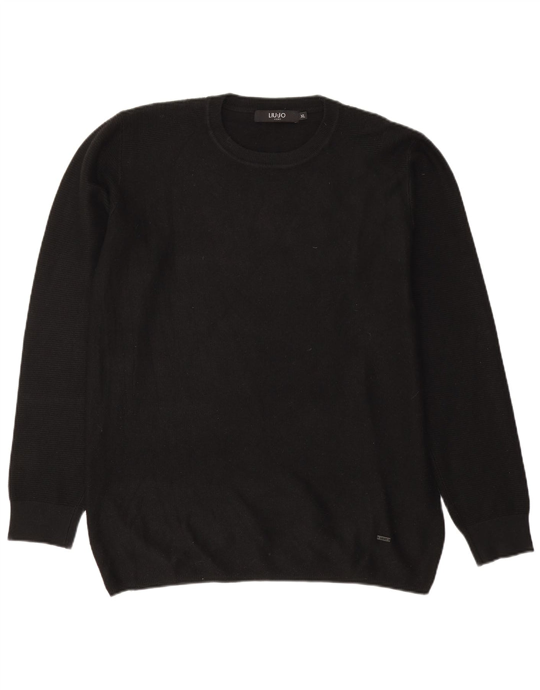 Liu Jo Mens Crew Neck Jumper Sweater XL Black Viscose