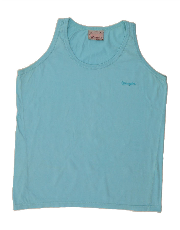 WRANGLER Womens Oversized Vest Top UK 10 Small Blue Cotton Vintage Wrangler and Second-Hand Wrangler from Messina Hembry 