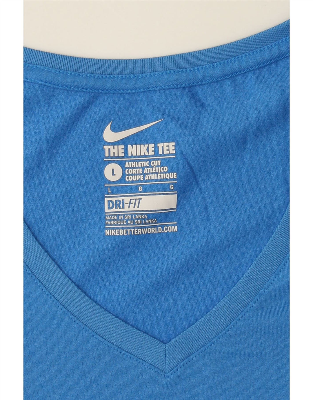 NIKE Womens Athletic Cut T-Shirt Top UK 16 Large Blue Vintage Nike and Second-Hand Nike from Messina Hembry 
