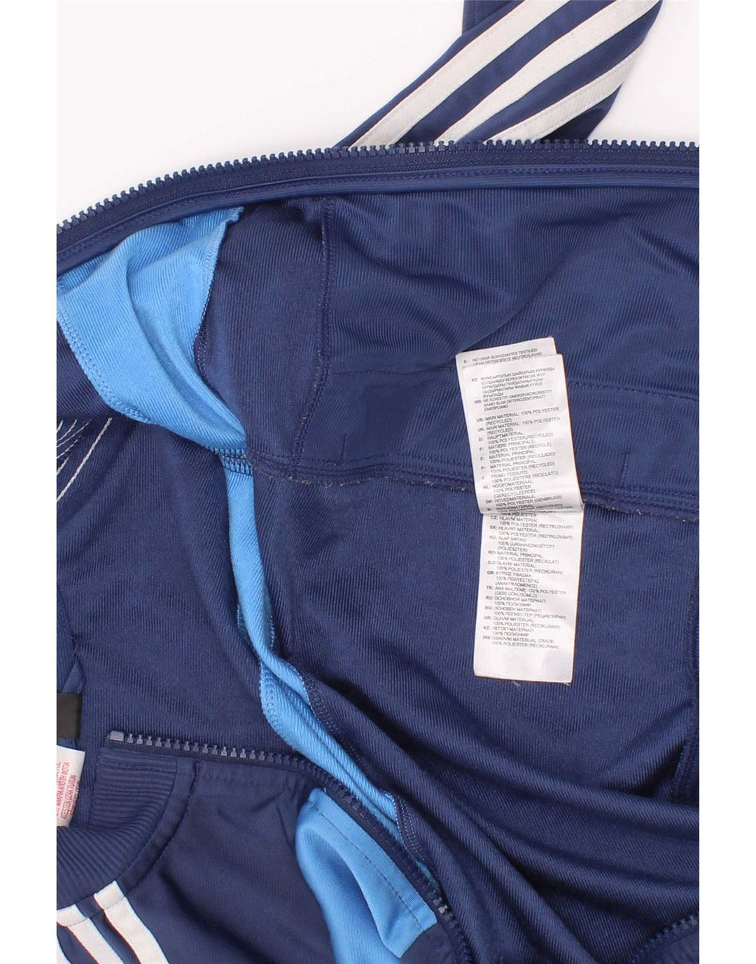 Спортивный костюм Adidas для мальчиков, верхняя куртка 5–6 лет, темно-синий, полиэстер с цветными блоками
