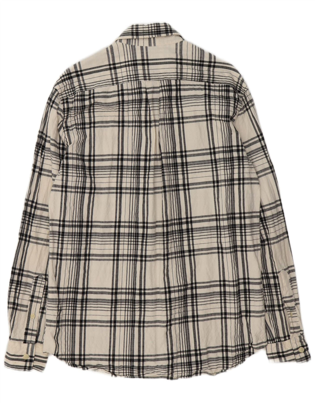 Zara Herre Relaxed Fit Flanellskjorte Medium Off White Ternet bomuld