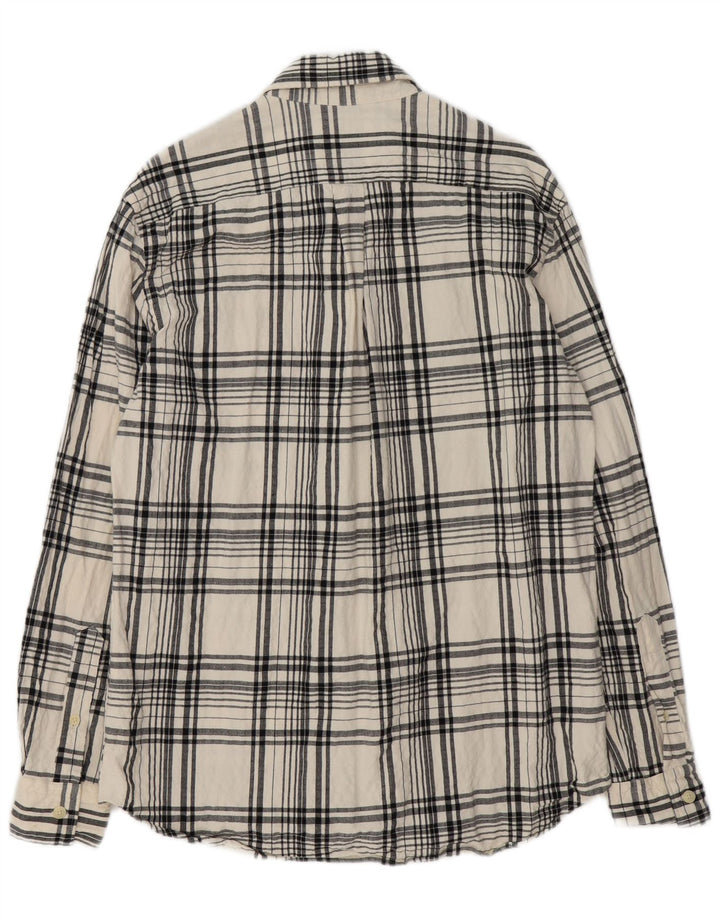 Zara Herre Relaxed Fit Flanellskjorte Medium Off White Ternet bomuld