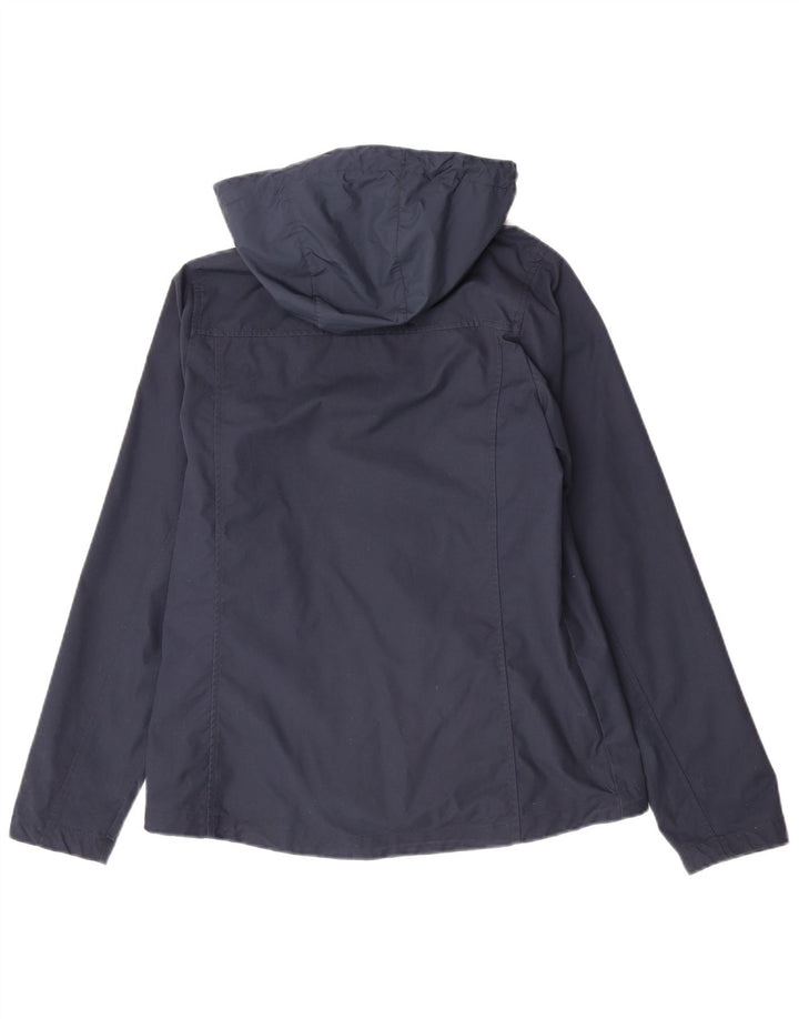 Jack Wolfskin Womens Hooded Windbreaker Jacket UK 12 Medium Navy Blue
