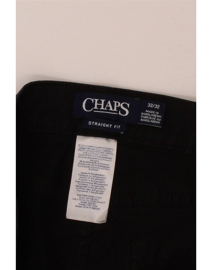 CHAPS Mens Straight Casual Trousers W32 L32 Black Cotton Vintage Chaps and Second-Hand Chaps from Messina Hembry 