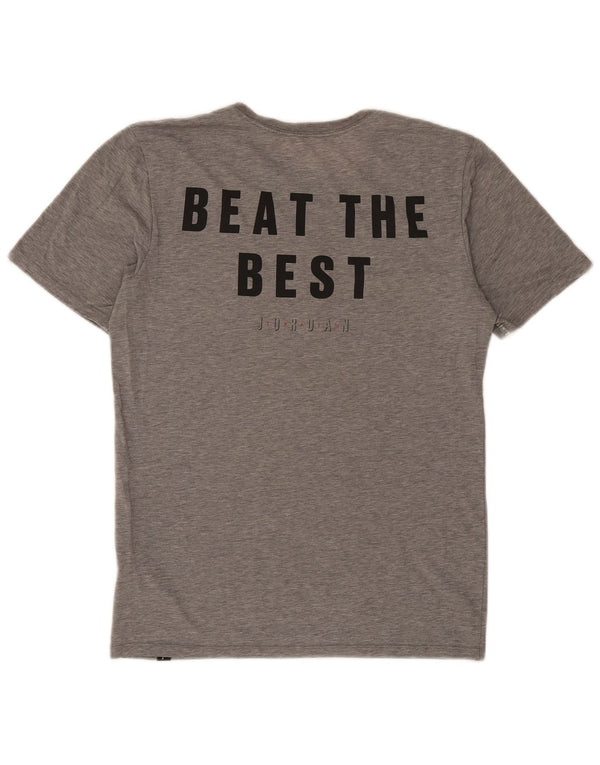JORDAN Mens Dri Fit Graphic T-Shirt Top Small Grey Flecked Cotton