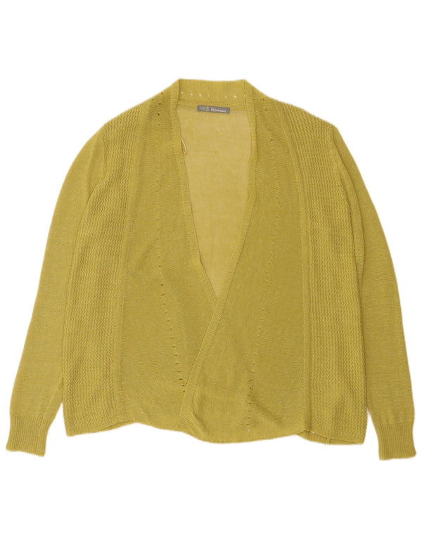 Marks & Spencer Womens Open Cardigan Sweater UK 16 Large Green Viscose