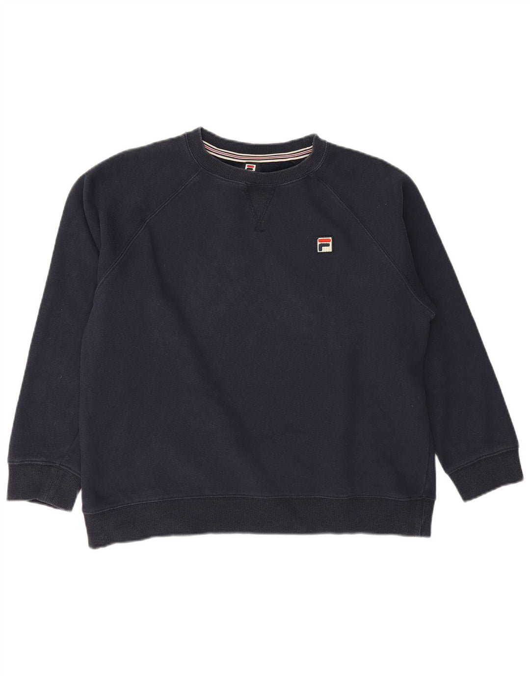 Fila Womens Sweatshirt Jumper UK 16 Large Navy Blue Cotton