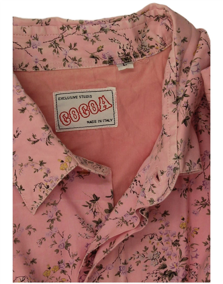 Cocoa Damen-Hemd, groß, rosa geblümt