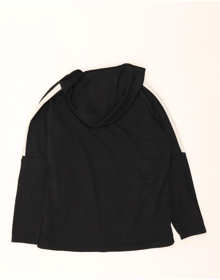 NIKE Mens Dri Fit Hoodie Jumper Large Black Colourblock Polyester