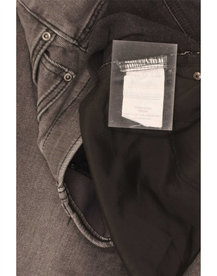 Lee Mens Slim Fit Straight Jeans W36 L34 Grey Cotton