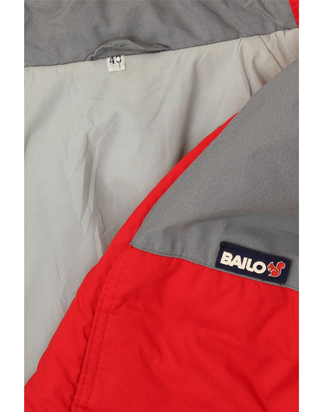 BAILO Mens Hooded Padded Jacket IT 48 Medium Red Colourblock Polyester Vintage Bailo and Second-Hand Bailo from Messina Hembry 