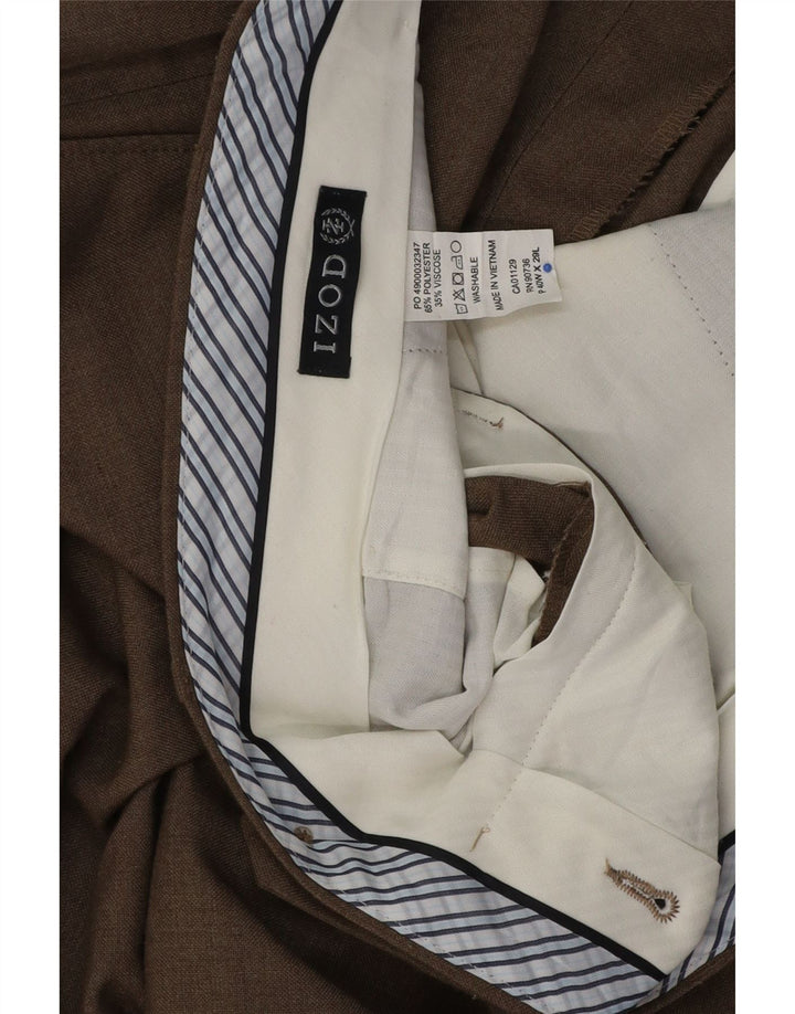 Pantaloni drepți Izod pentru bărbați L40 L29 Poliester maro