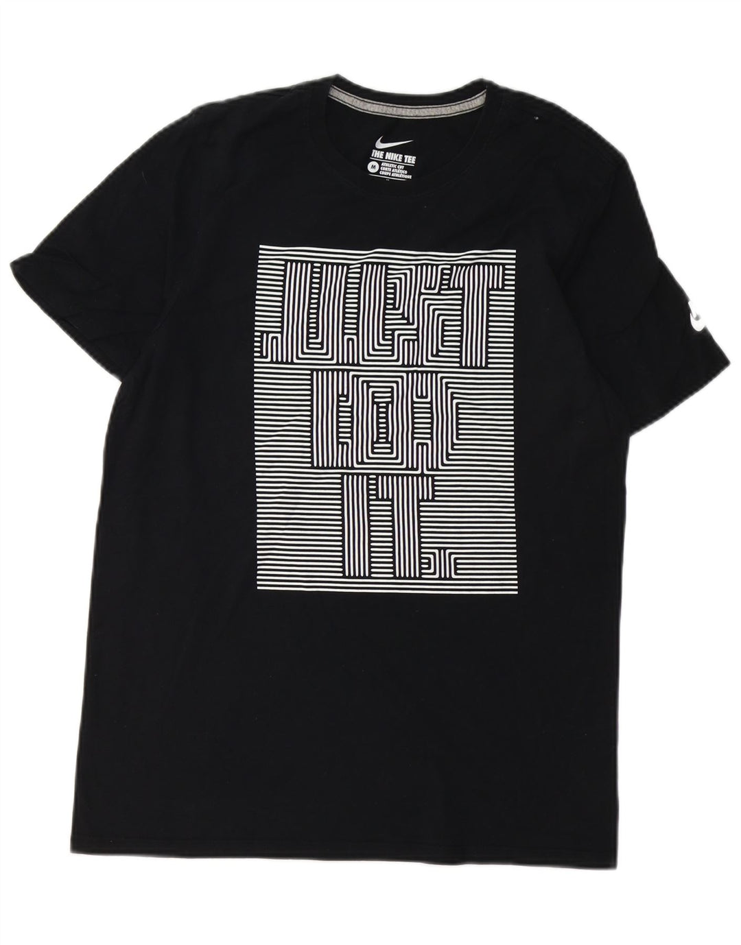 NIKE Mens Athletic Cut Graphic T-Shirt Top Medium Black