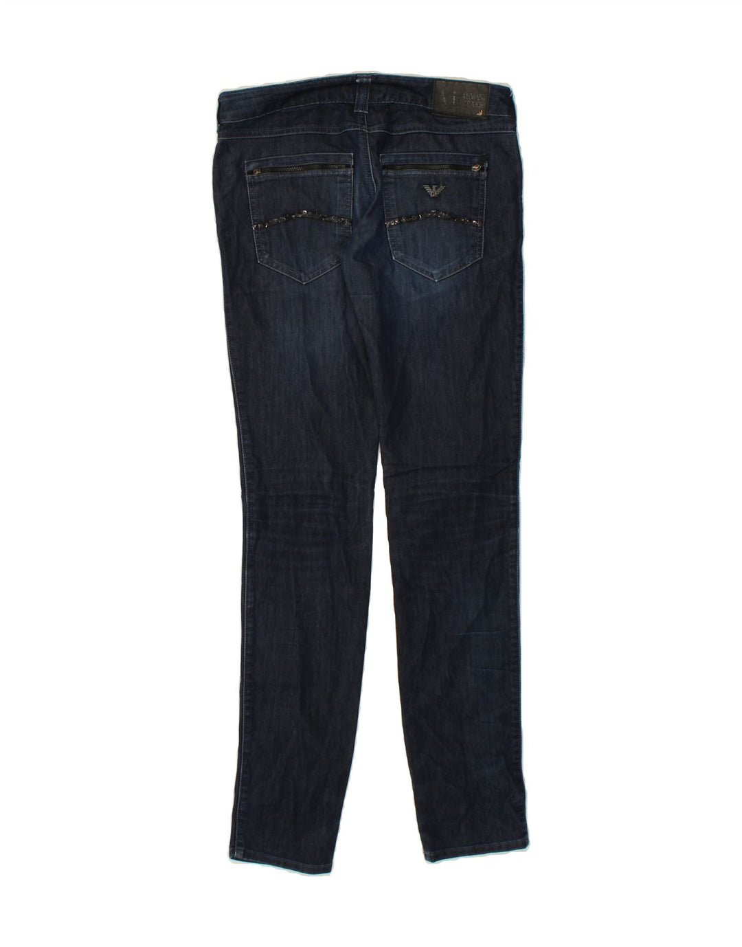 ARMANI Womens Skinny Jeans W30 L33 Navy Blue Vintage Armani and Second-Hand Armani from Messina Hembry 