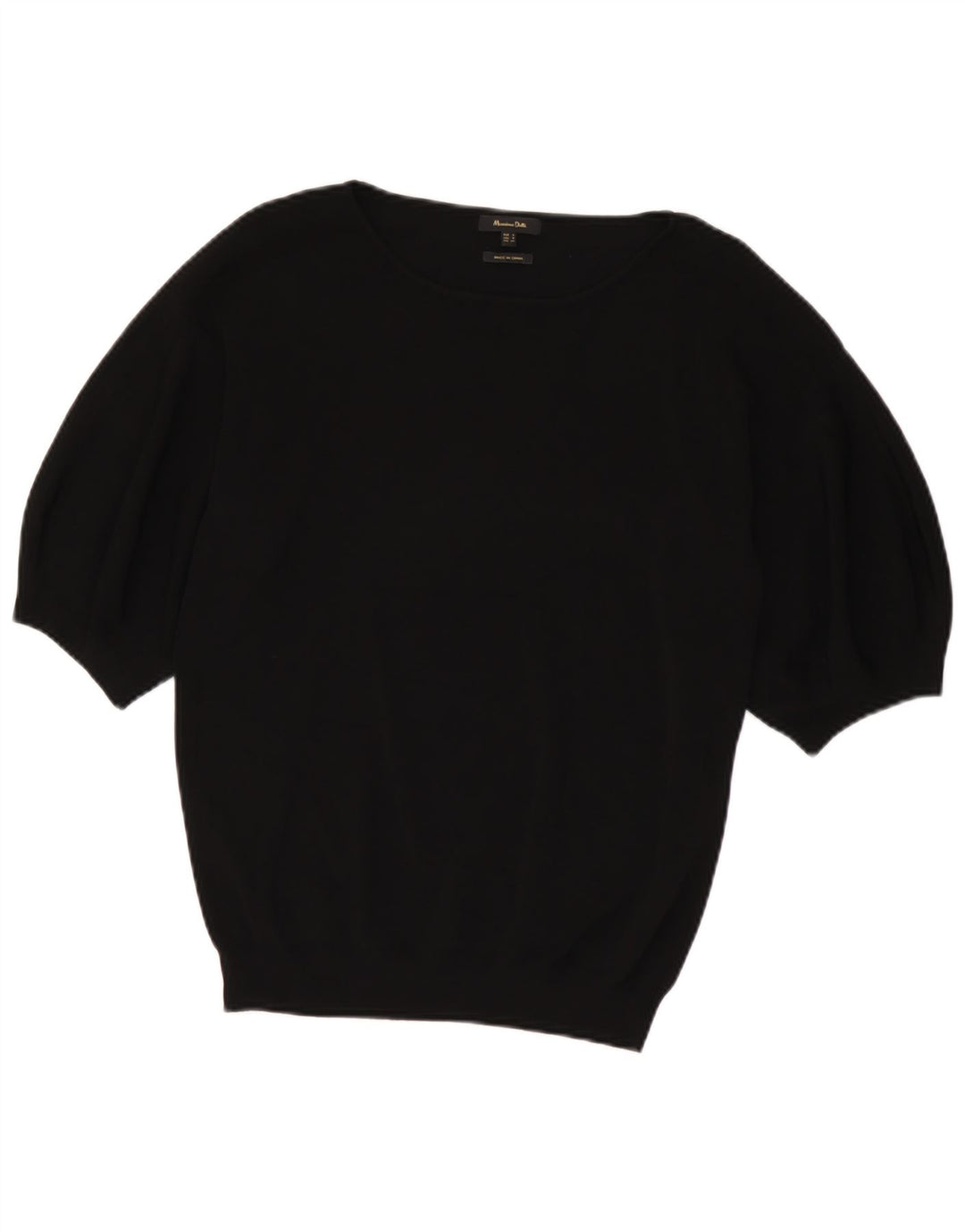 Massimo Dutti Damen-Pullover mit U-Boot-Ausschnitt, Gr. 10, Größe S, Schwarz