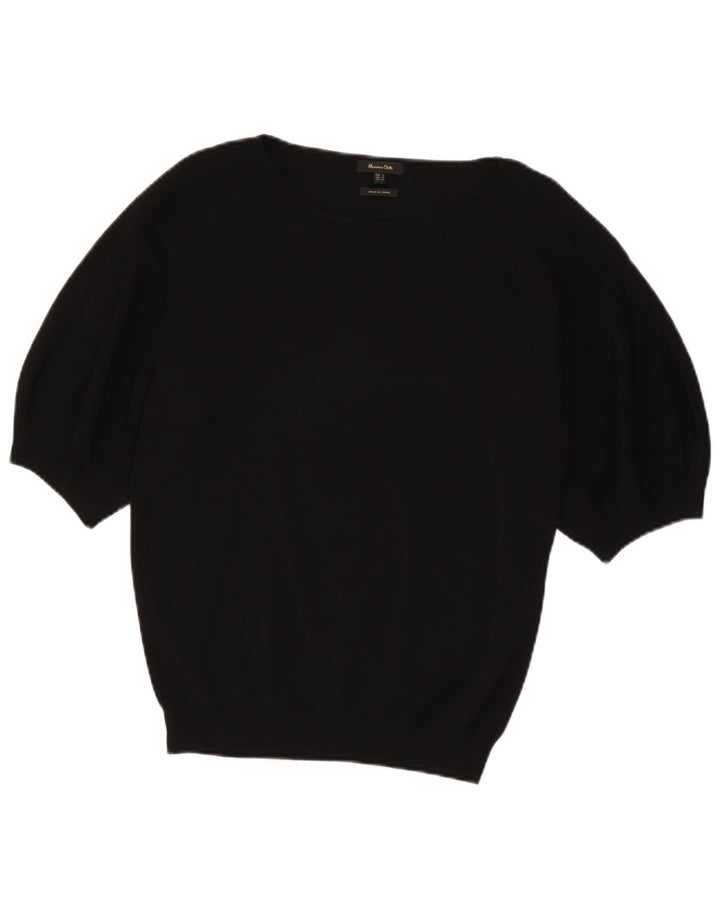 Massimo Dutti Damen-Pullover mit U-Boot-Ausschnitt, Gr. 10, Größe S, Schwarz