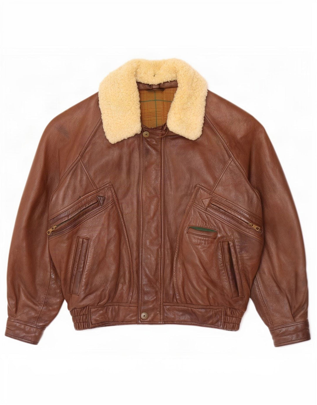 Jaqueta de couro masculina Marcos UK 42 XL marrom