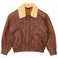 Jaqueta de couro masculina Marcos UK 42 XL marrom