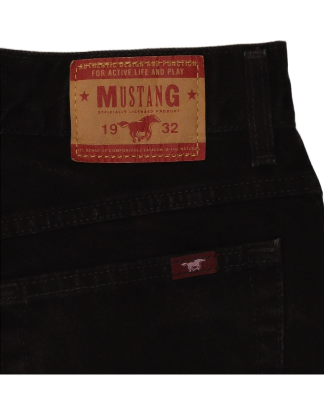 MUSTANG Mens Tapered Jeans W32 L27 Black Vintage Mustang and Second-Hand Mustang from Messina Hembry 