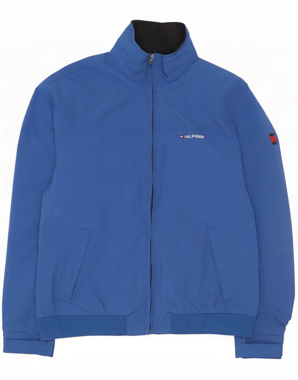 Tommy Hilfiger Chaqueta impermeable con capucha y gráfico para hombre UK 42 XL Nylon azul