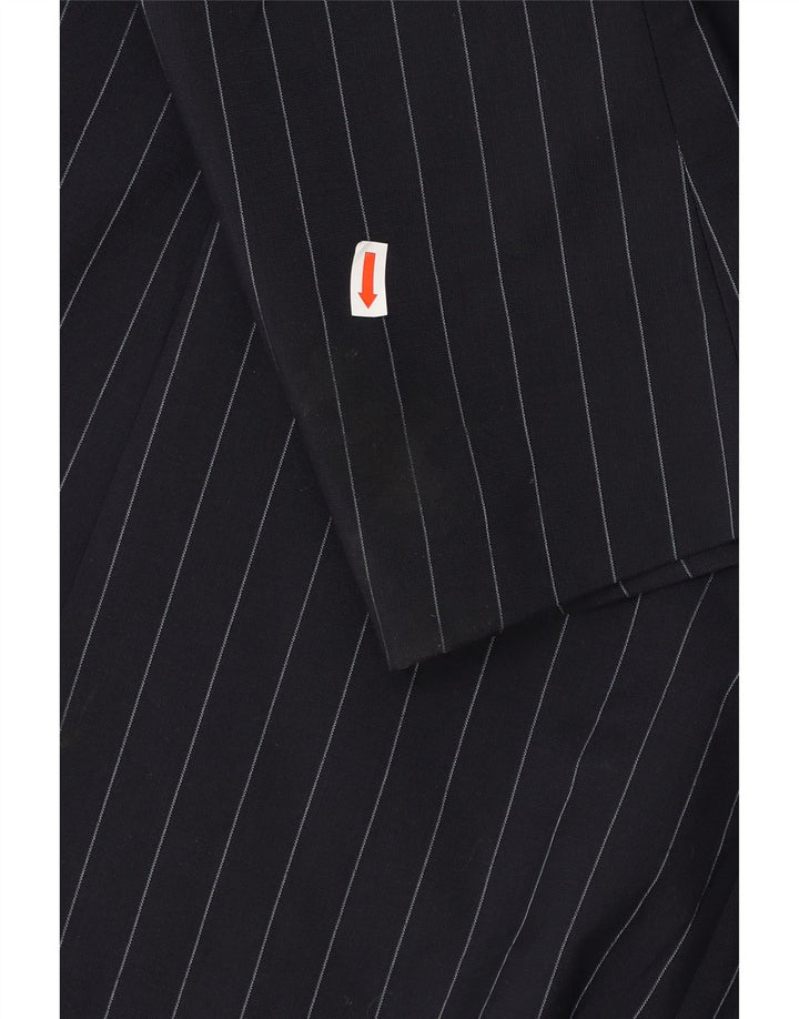 HUGO BOSS Mens 2 Button Blazer Jacket EU 54 2XL Navy Blue Pinstripe