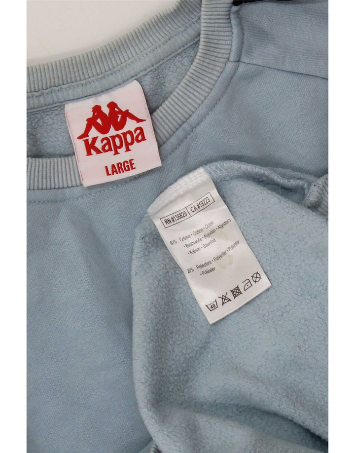 Kappa Sweat-shirt graphique pour homme en coton color block Bleu Taille L