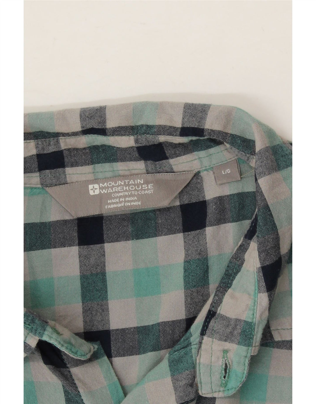 MOUNTAIN WAREHOUSE Mens Short Sleeve Shirt Large Blue Check Vintage Mountain Warehouse and Second-Hand Mountain Warehouse from Messina Hembry 