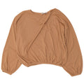 ZARA Womens Crop Oversized Blouse Top UK 14 Medium Beige Viscose