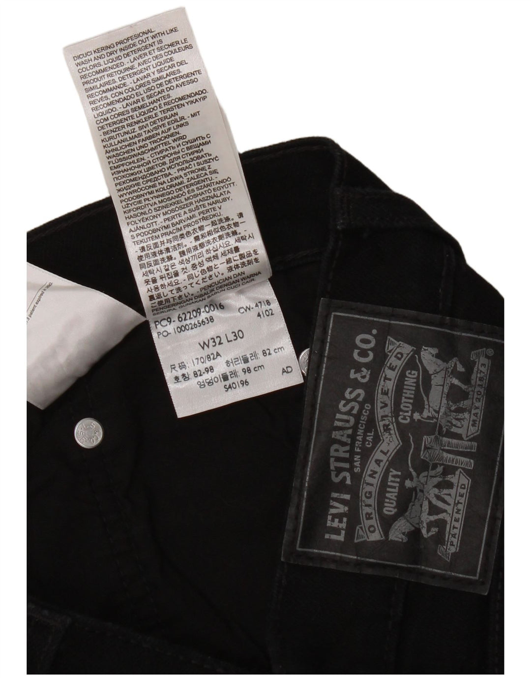 Levi's Slim Jeans til kvinder W32 L30 sort bomuld