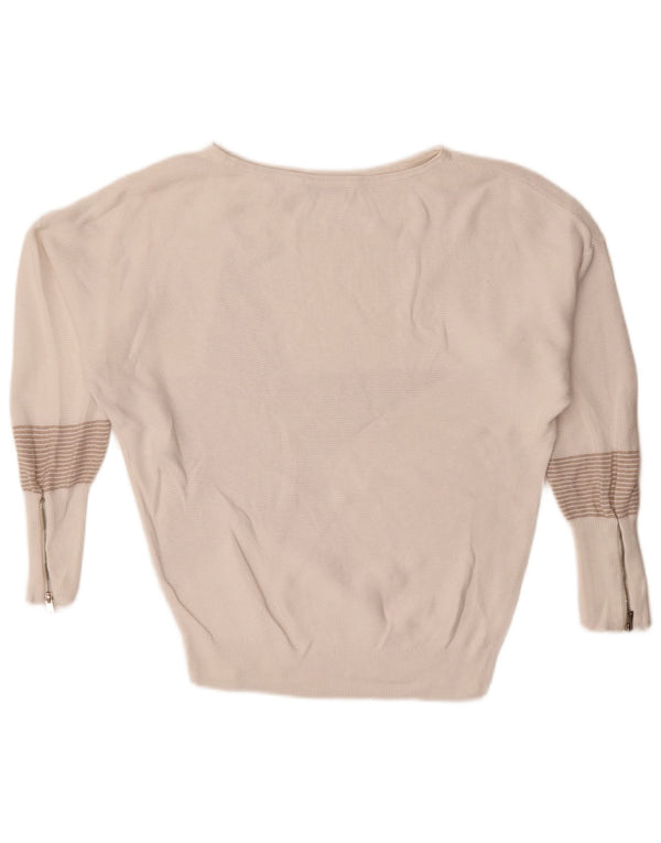 Женский свободный джемпер с вырезом «лодочка» MINT VELVET UK 6 XS в белую полоску