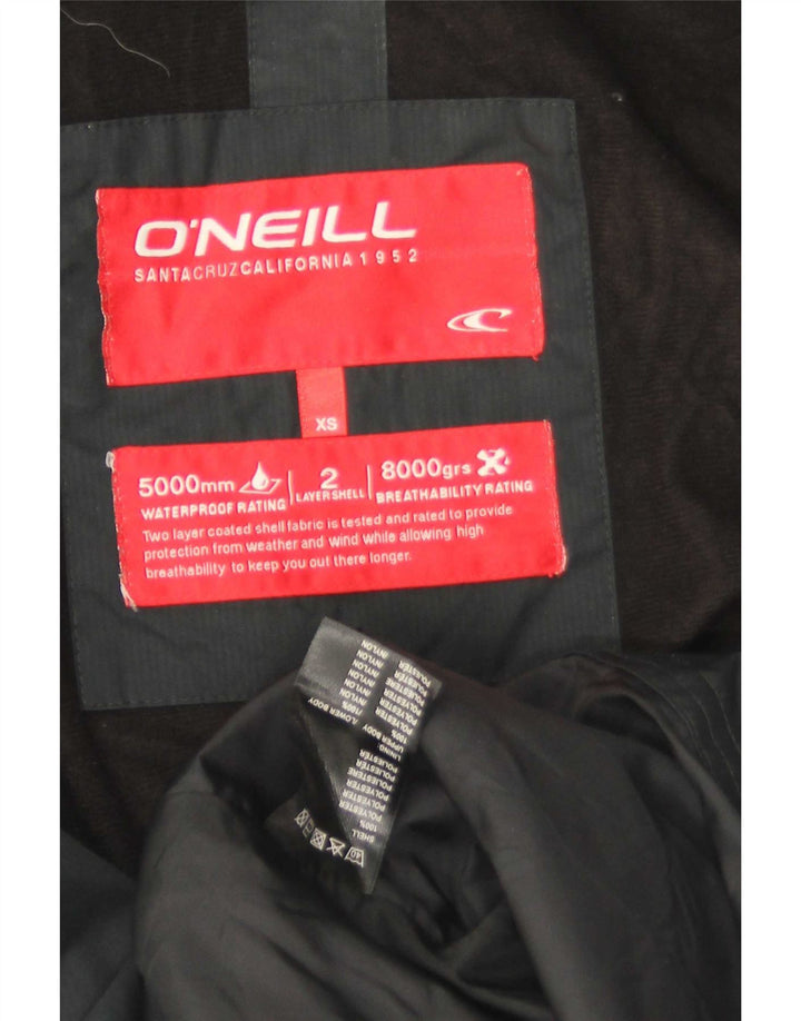 O'Neill Mens Graphic Hooded Windbreaker Jacket UK 34 XS Black Polyester