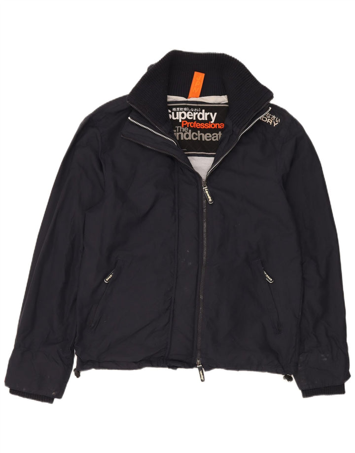 SUPERDRY Mens The Windcheater Graphic Rain Jacket UK 40 Large Navy Blue