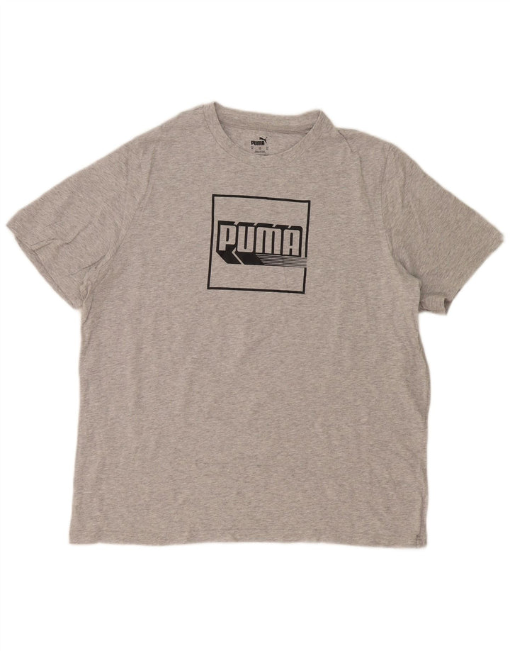 Puma Mens Graphic T-Shirt Top XL Grey Flecked