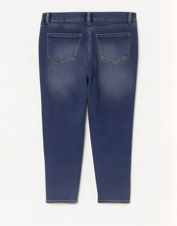 M&Co Womens Petite Cropped Jeans UK 16 Large W36 L25 Blue Cotton