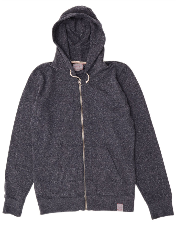 Replay Mens Zip Hoodie Sweater Medium Navy Blue Flecked Polyester