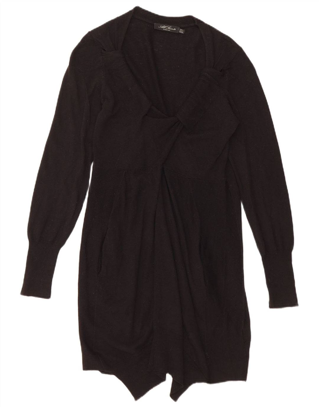 All Saints Womens Jumper Dress UK 10 Small Black Wool