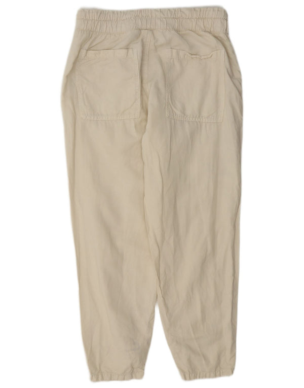 Zara Womens Joggers Trousers Small W26 L25 Beige Linen