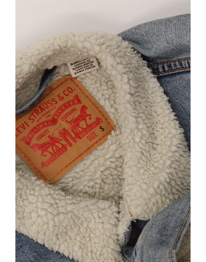 Levi's Mens Sherpa Denim Jacket UK 36 Small Blue Cotton
