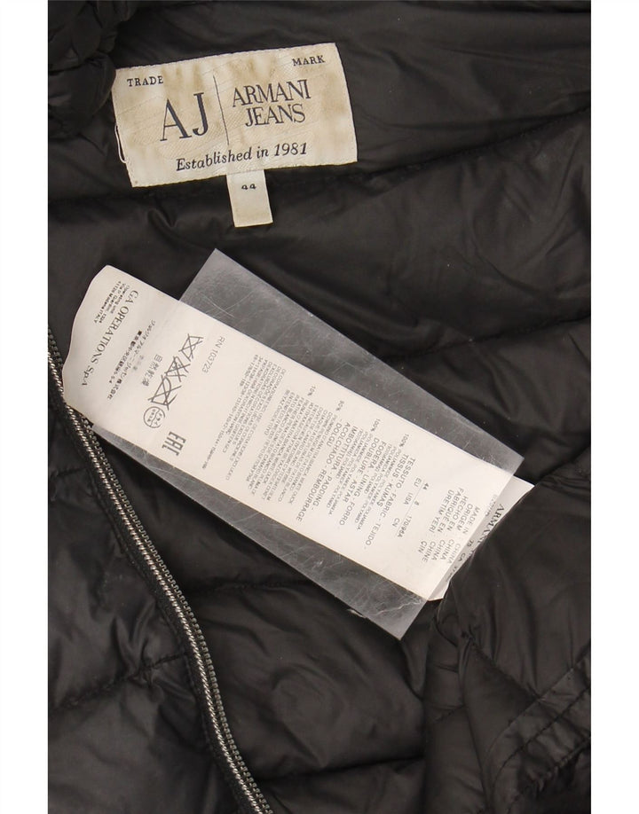 ARMANI JEANS Womens Padded Jacket IT 44 Medium Black Polyamide Vintage Armani Jeans and Second-Hand Armani Jeans from Messina Hembry 