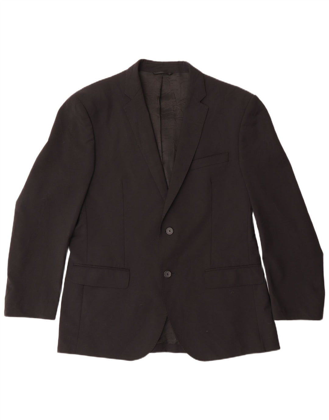 Calvin Klein Mens 2 Button Blazer Jacket IT 52 XL Black Polyester