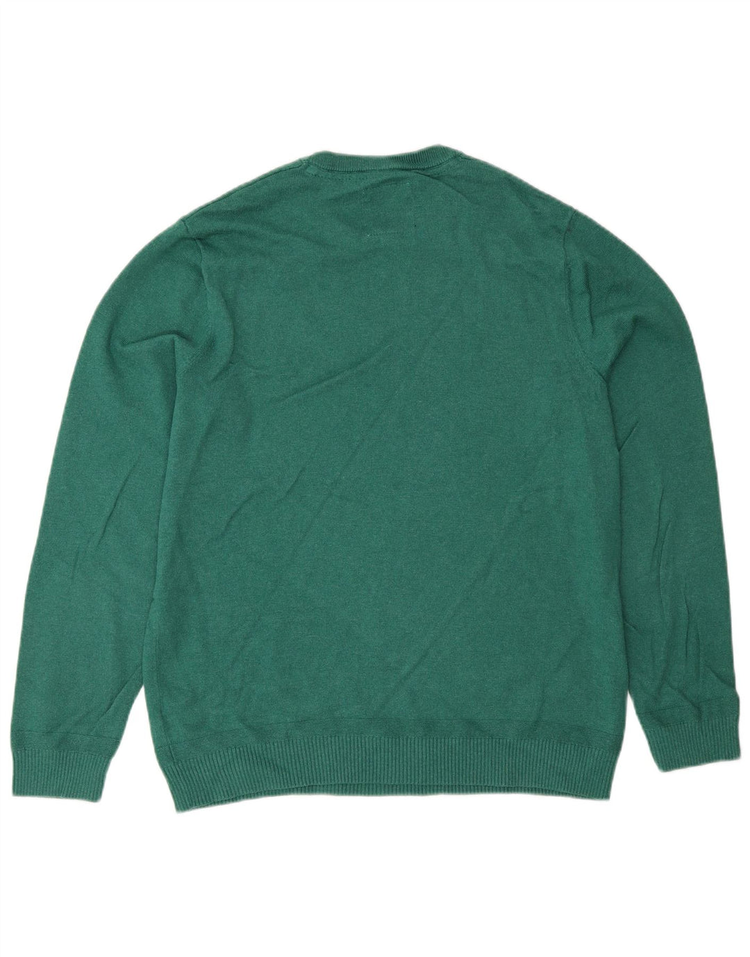 Fat Face Herren-Pullover mit Rundhalsausschnitt, mittelgrüne Baumwolle