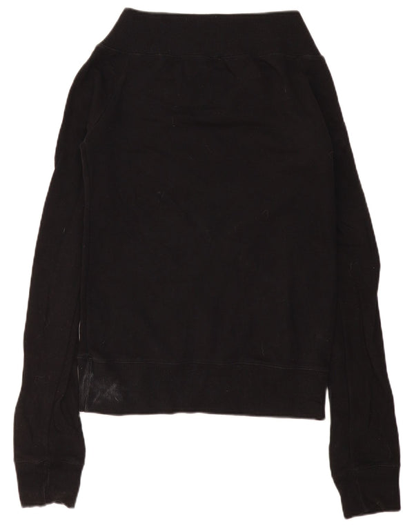 Fiorucci Womens Graphic Sweatshirt Jumper UK 10 Small Black Cotton