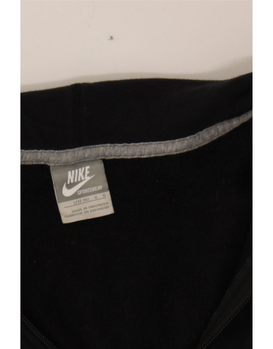 NIKE Womens Zip Hoodie Sweater US 12/14 Large  Black Cotton Vintage Nike and Second-Hand Nike from Messina Hembry 