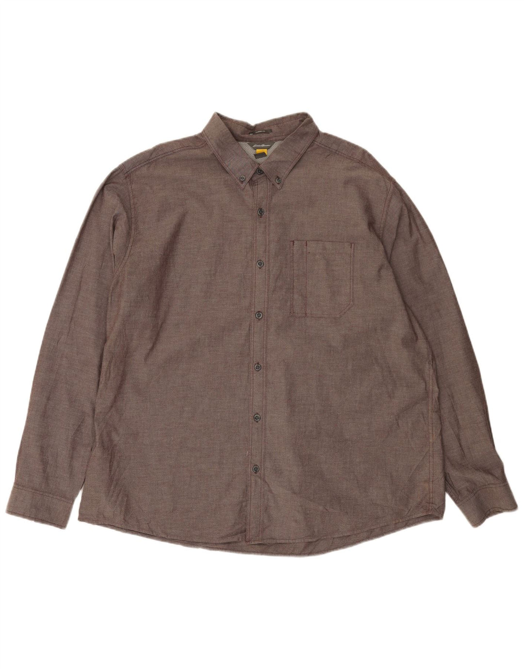 Eddie Bauer Mens Classic Fit Shirt 2XL Grey Cotton