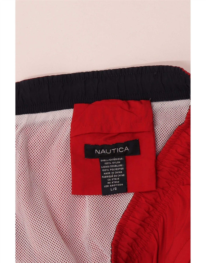 Nautica Herren-Badeshorts, groß, aus rotem Nylon